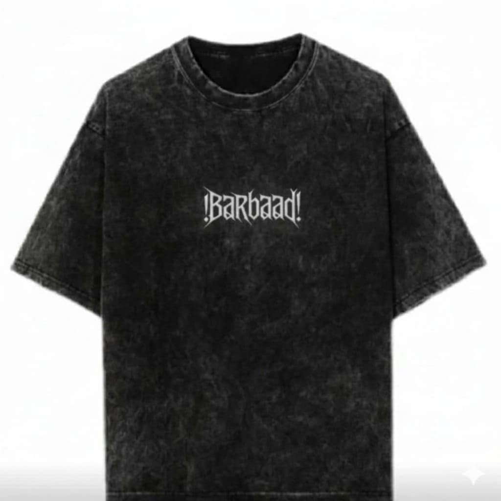 Men's round neck Black Oversized T-Shirt