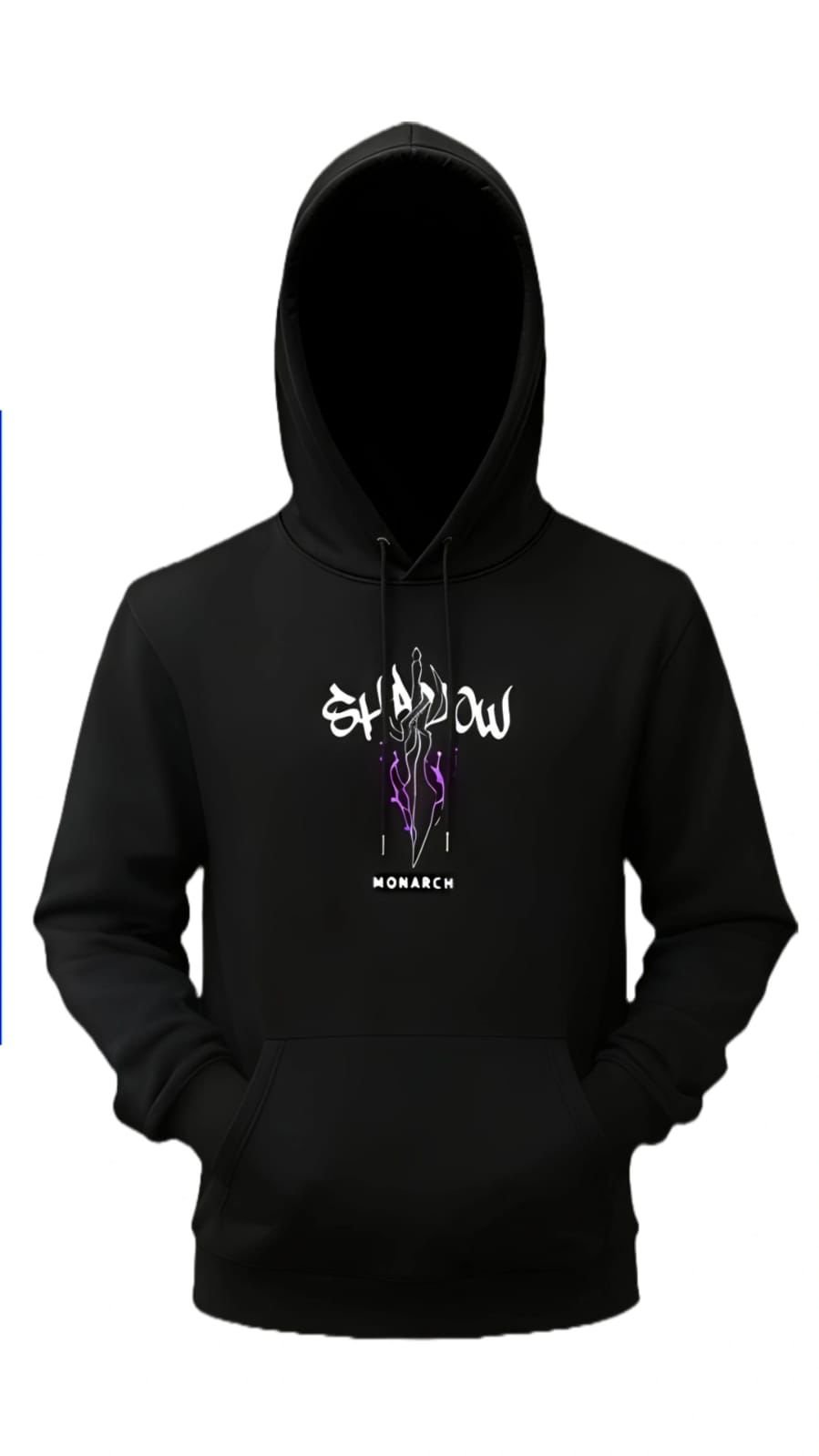 Trending Stylish Shadow Monarch Black Hoodie – 100% Cotton Streetwear
